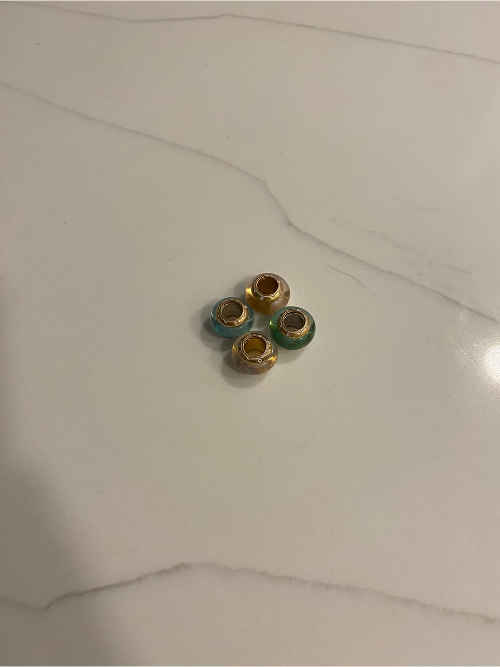 Brighton- Enamel Spacer Beads Set - Gold, Turquoise, Green